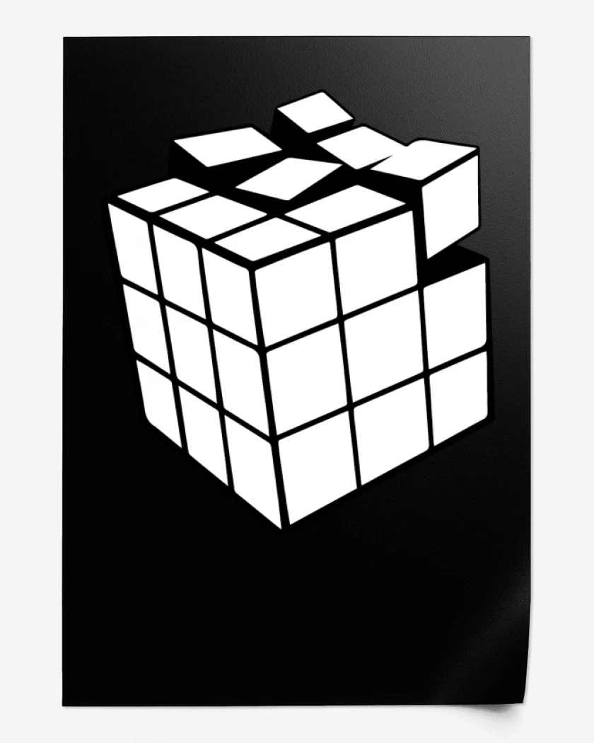 Print Rubik blanco y negro