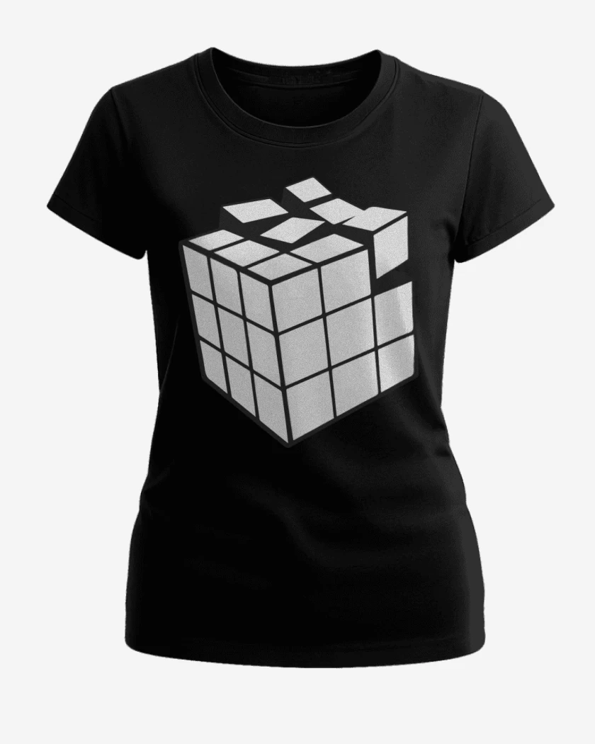 Polera de Mujer Negro de Rubik blanco y negro