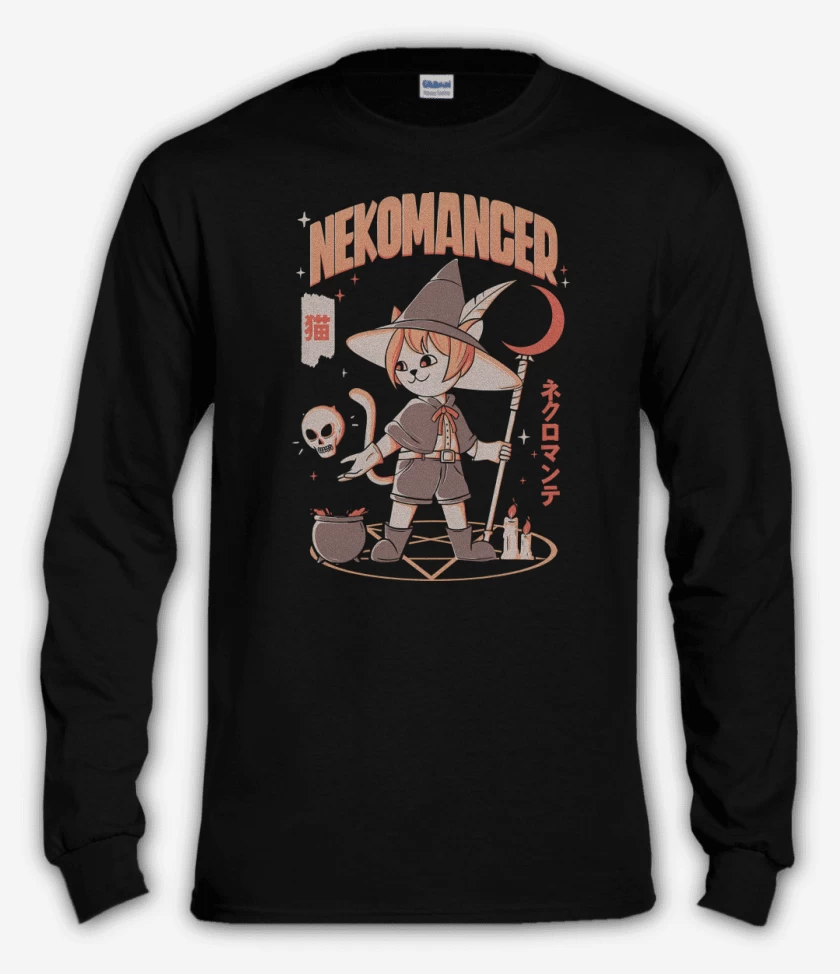 Polera manga larga Negro de Nekomiauncer