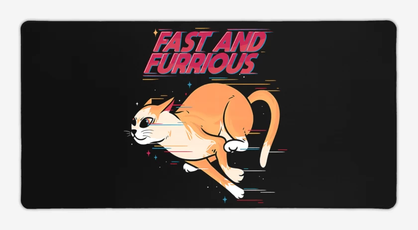 Mouse pad Gamer Negro de Rápido y Furrrioso