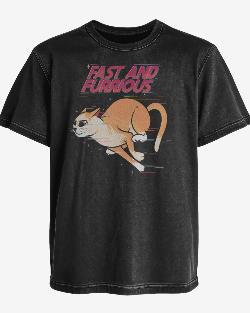 Polera desgastada Rápido y Furrrioso