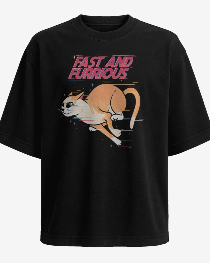 Polera Oversize Rápido y Furrrioso