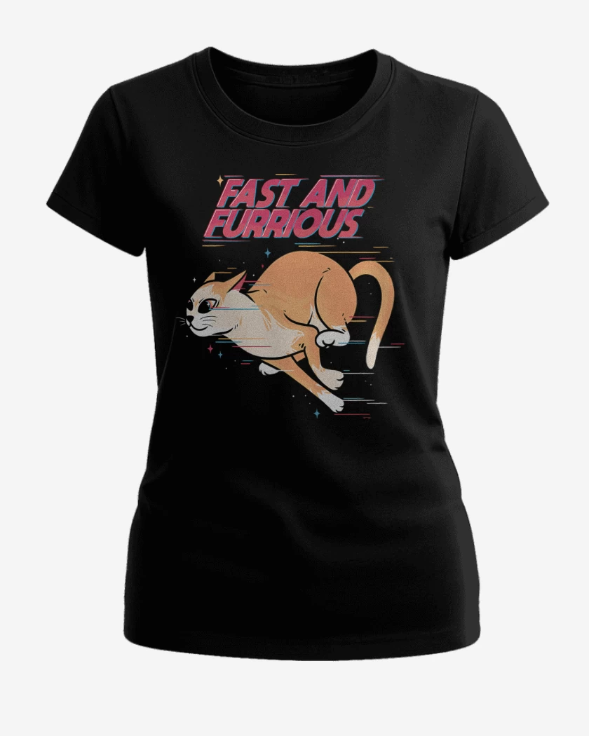 Polera de Mujer Negro de Rápido y Furrrioso