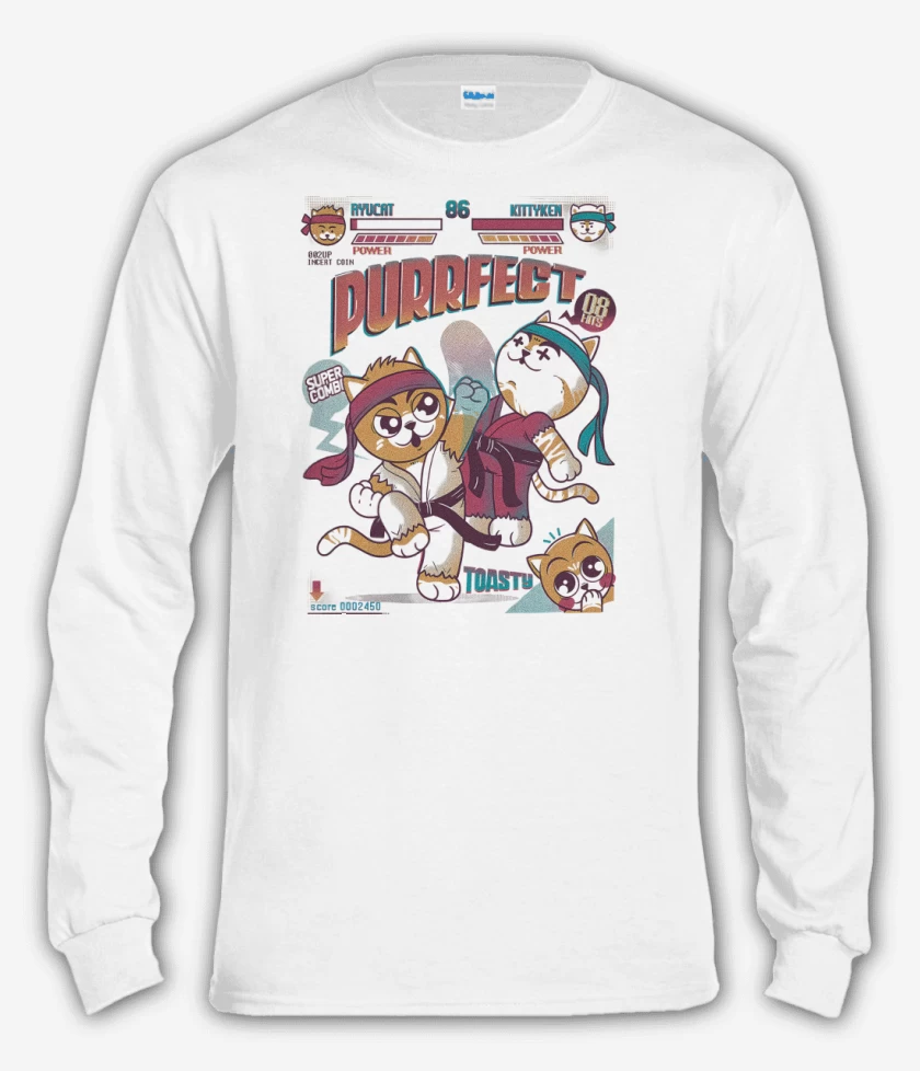 Polera manga larga Blanco de Purrfect