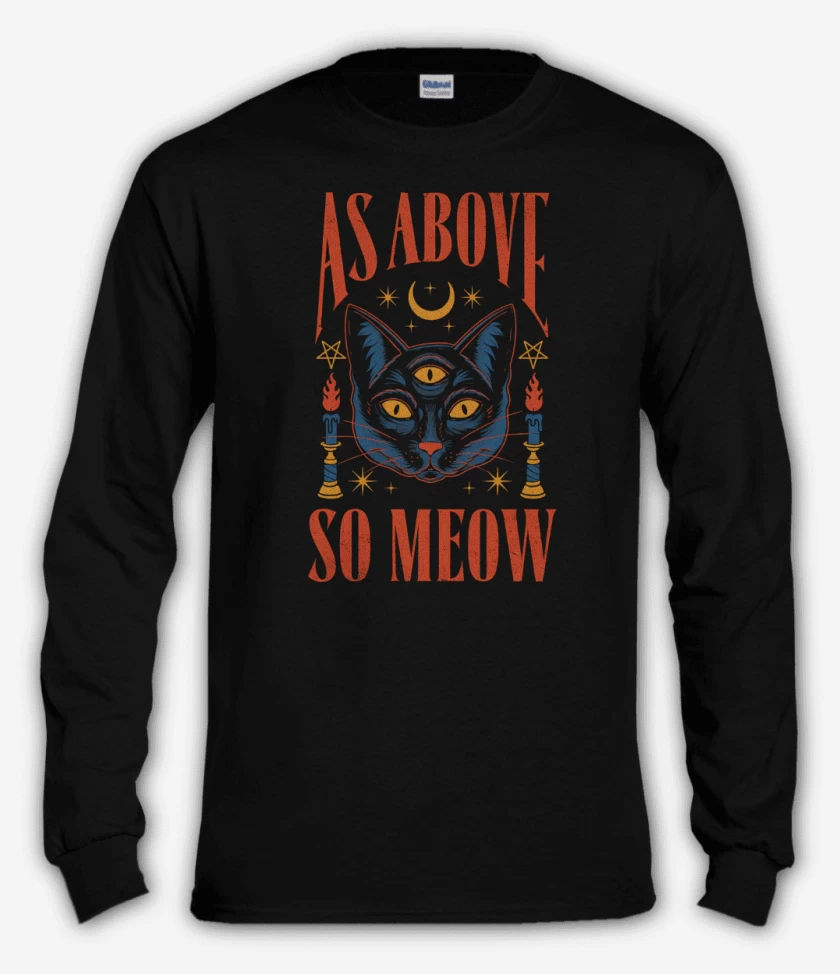 Polera manga larga Negro de As Above So Meow