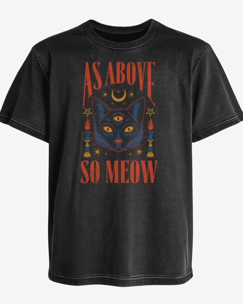 Polera desgastada As Above So Meow