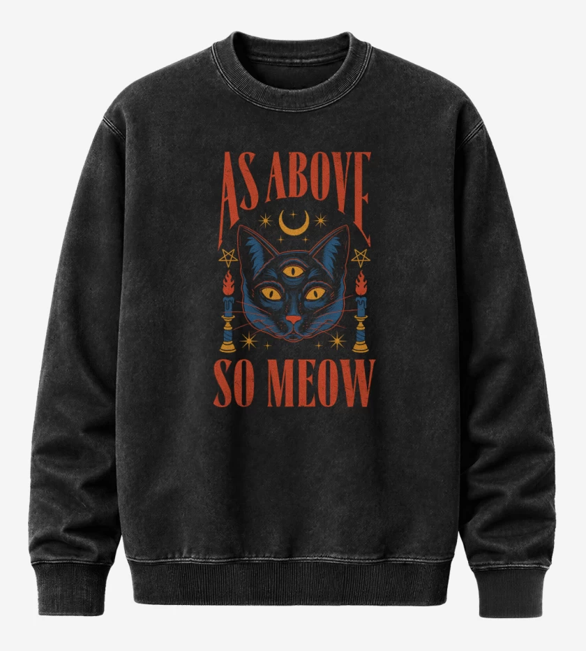 Poleron Polo Acid Wash Negro de As Above So Meow