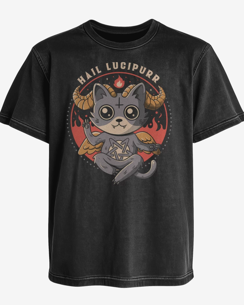 Polera desgastada Negro de Lucipurr