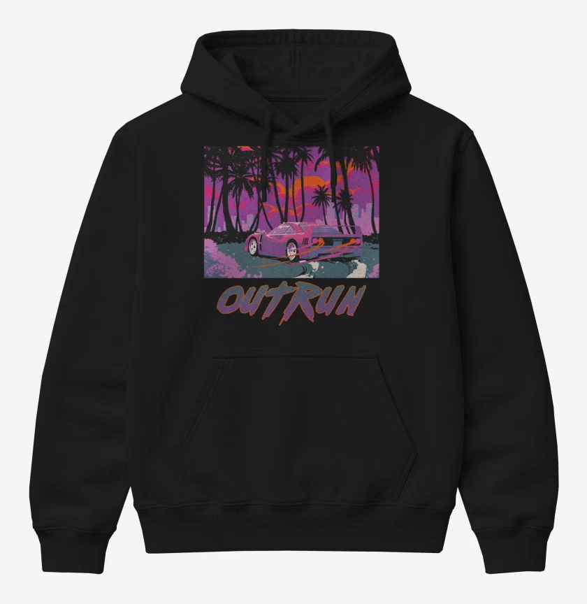 Poleron Canguro básico Negro de Outrun