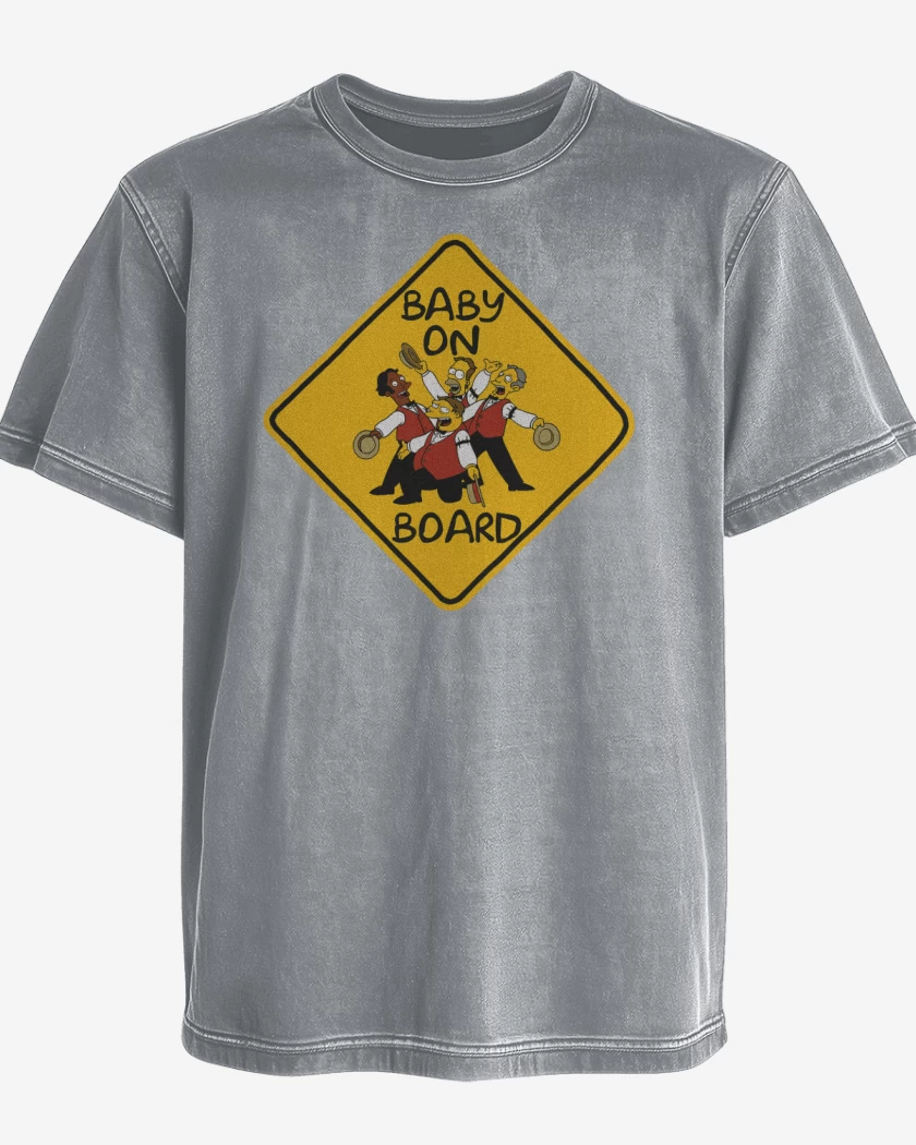 Polera desgastada Gris Melange de Baby on board
