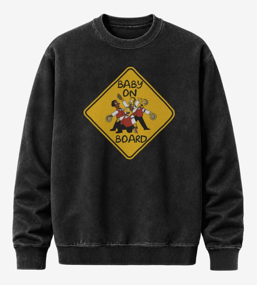 Poleron Polo Acid Wash Negro de Baby on board