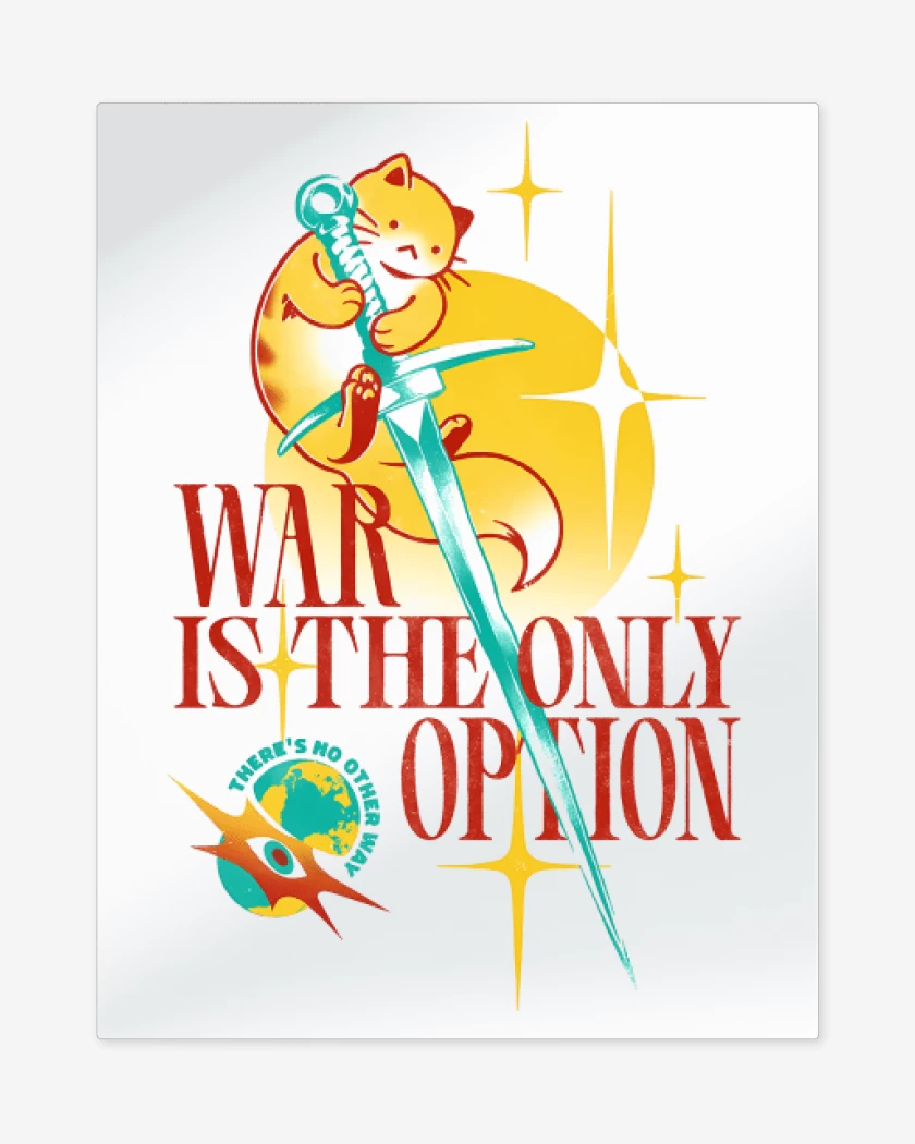 Print metalico Blanco de War is the Only Option