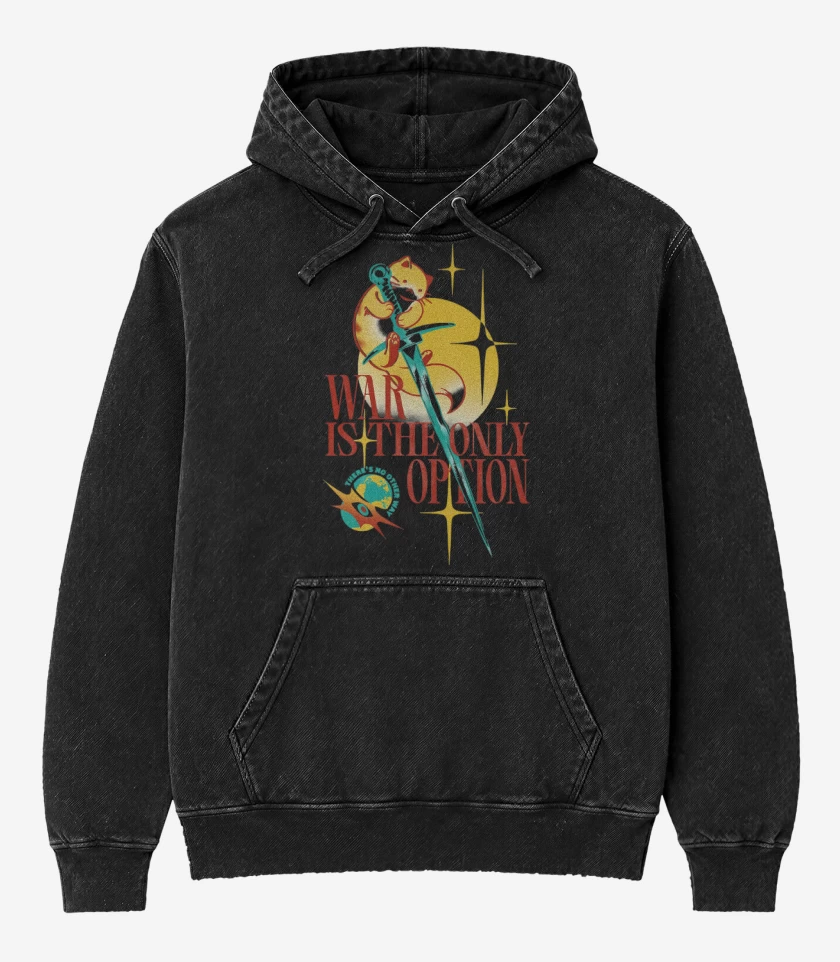 Poleron Canguro Acid Wash Negro de War is the Only Option