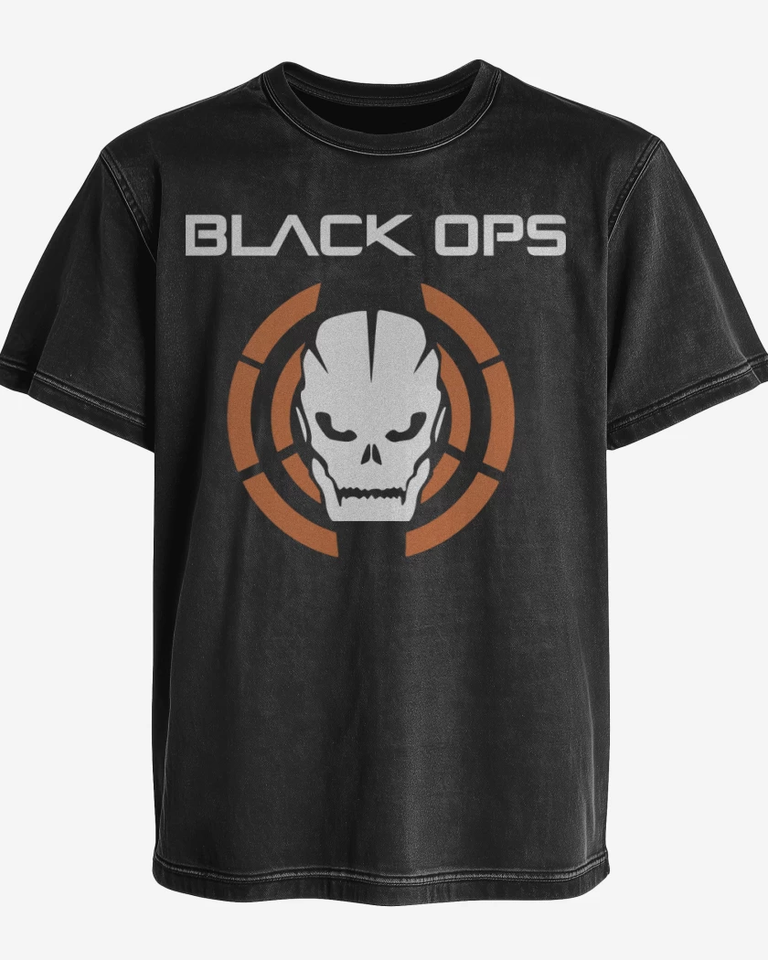 Polera desgastada Negro de Black ops