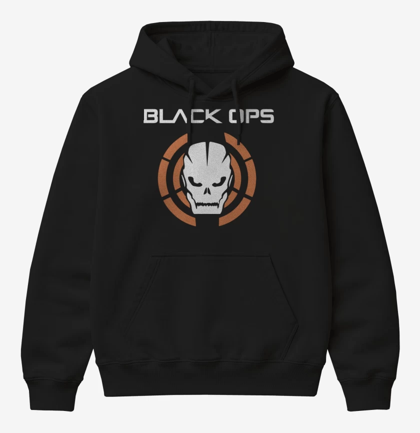 Poleron Canguro básico Negro de Black ops