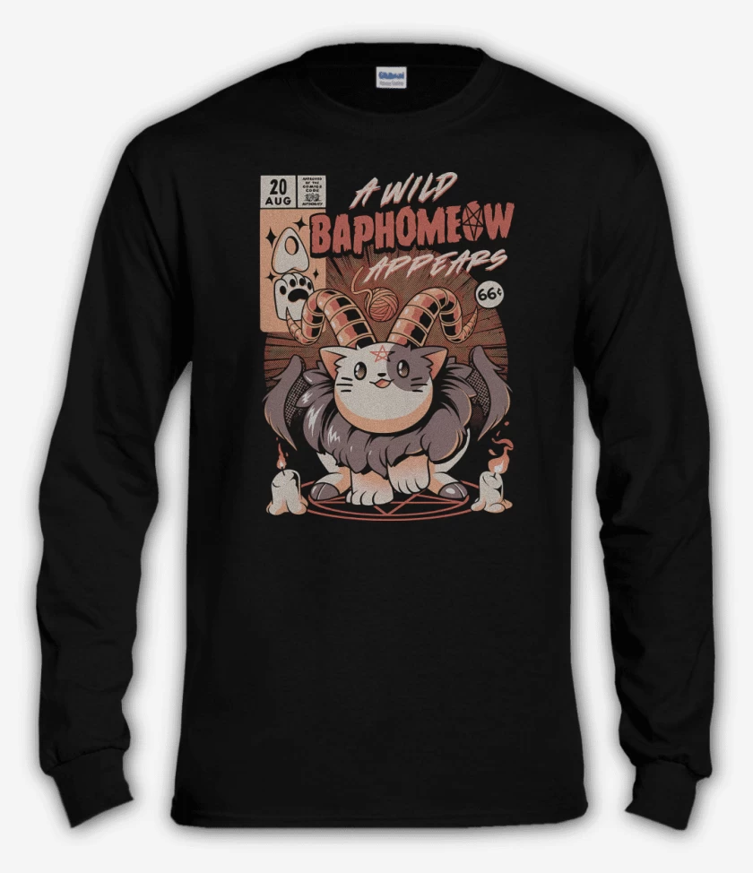 Polera manga larga Negro de Baphomeow