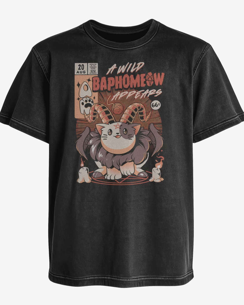 Polera desgastada Baphomeow