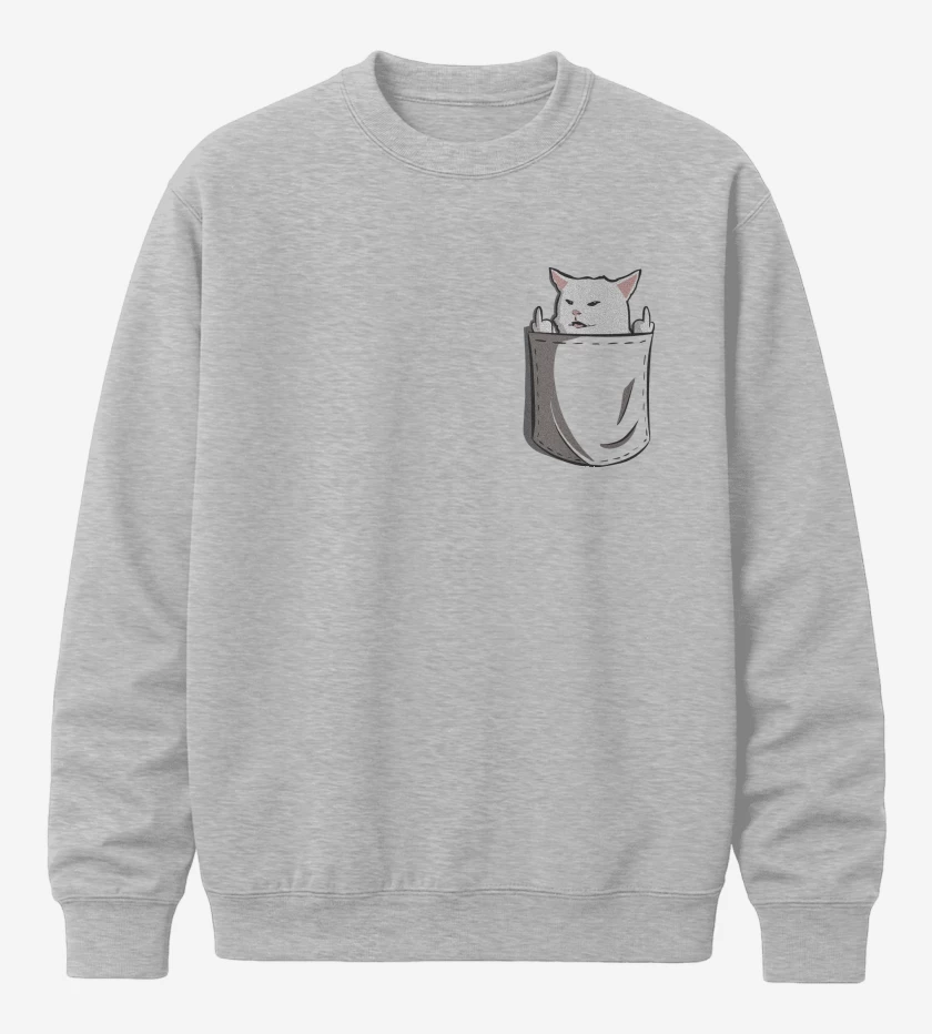 Poleron polo Gris Melange de Gatito Ñe