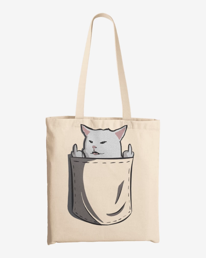 Totebag Blanco de Gatito Ñe