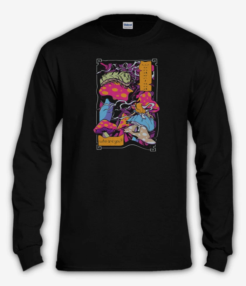 Polera manga larga Negro de Who are you?