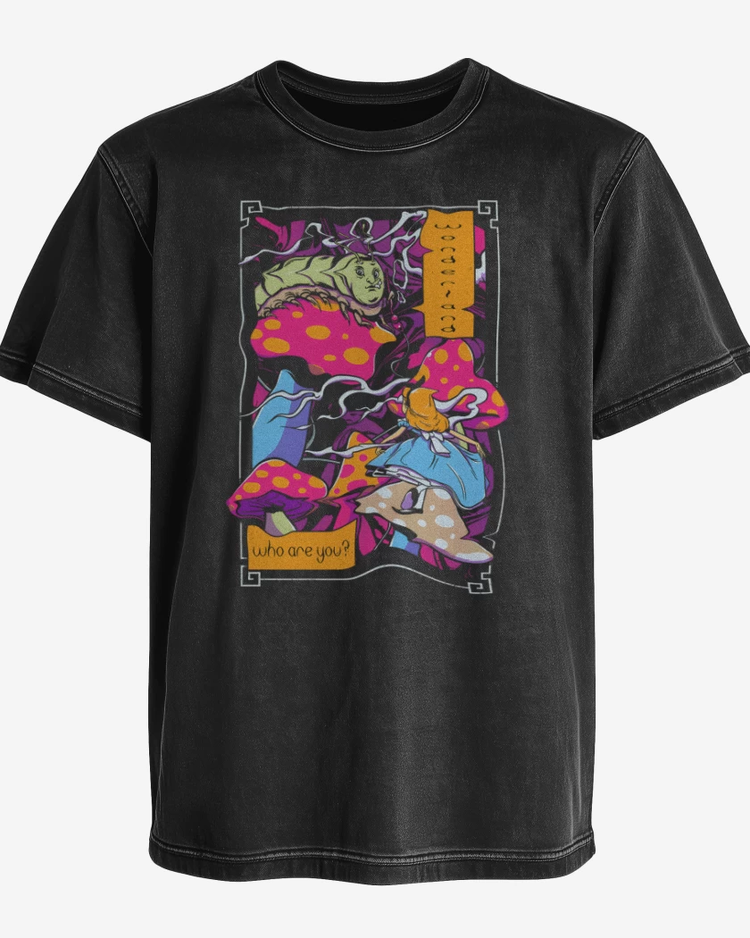 Polera desgastada Negro de Who are you?