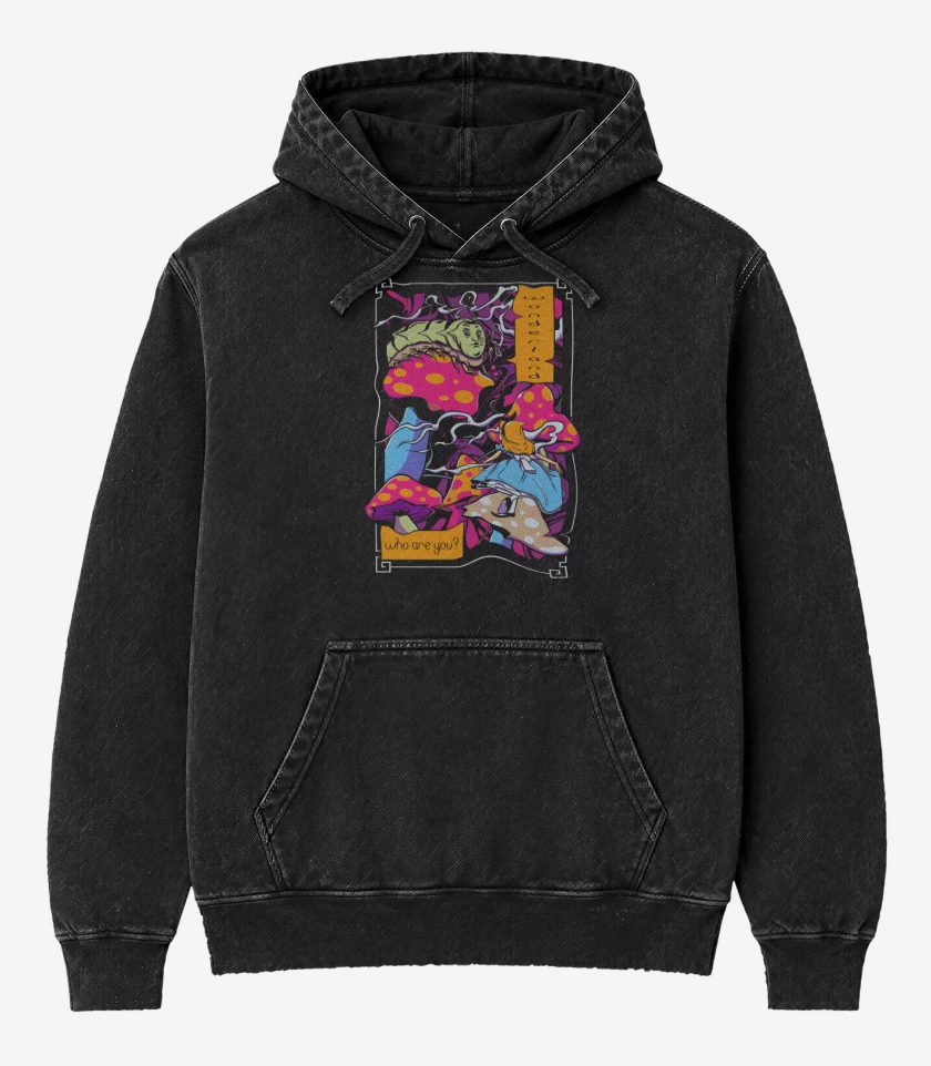 Poleron Canguro Acid Wash Negro de Who are you?