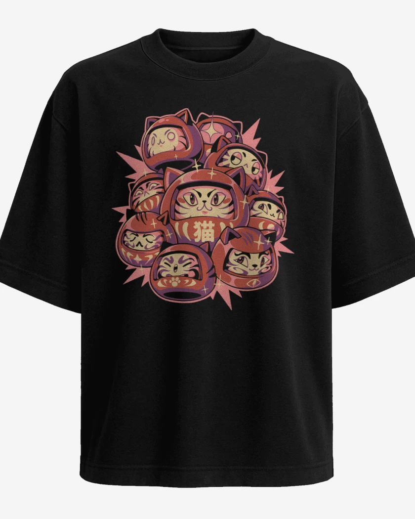 Polera Oversize Gatitos Daruma