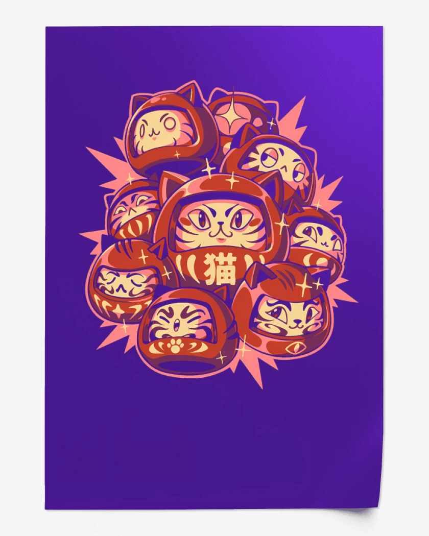 Print Gatitos Daruma