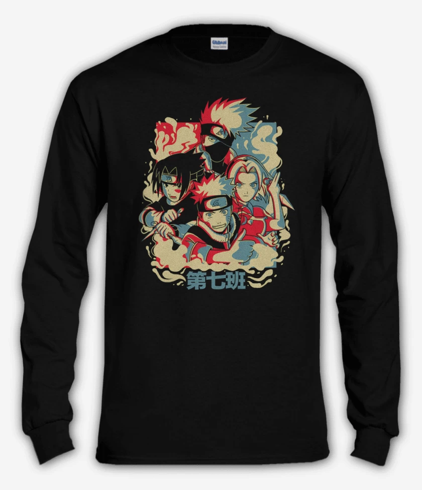 Polera manga larga Negro de Equipo 7 Peque