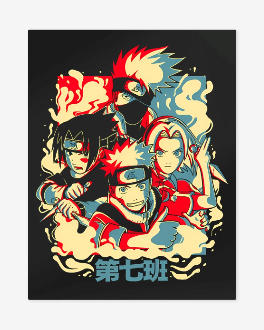 Print metalico Negro de Equipo 7 Peque