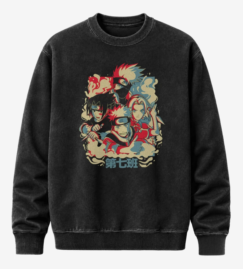 Poleron Polo Acid Wash Negro de Equipo 7 Peque