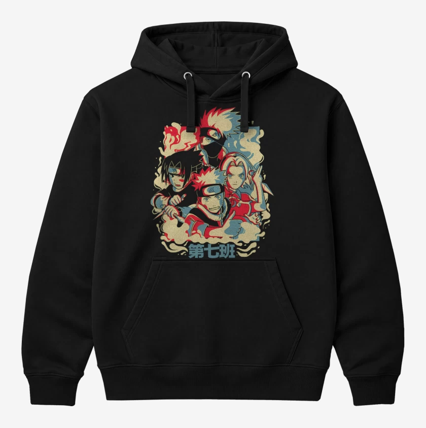 Polerón Canguro Negro de Equipo 7 Peque