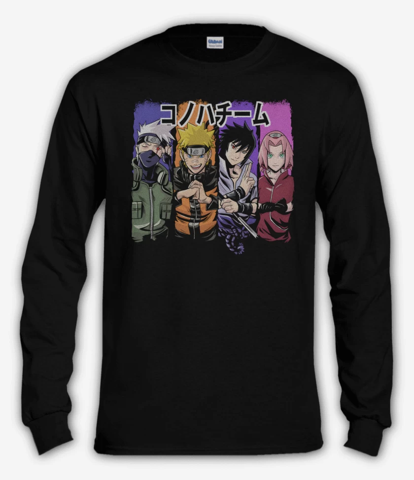 Polera manga larga Negro de Equipo 7 Shippuden 