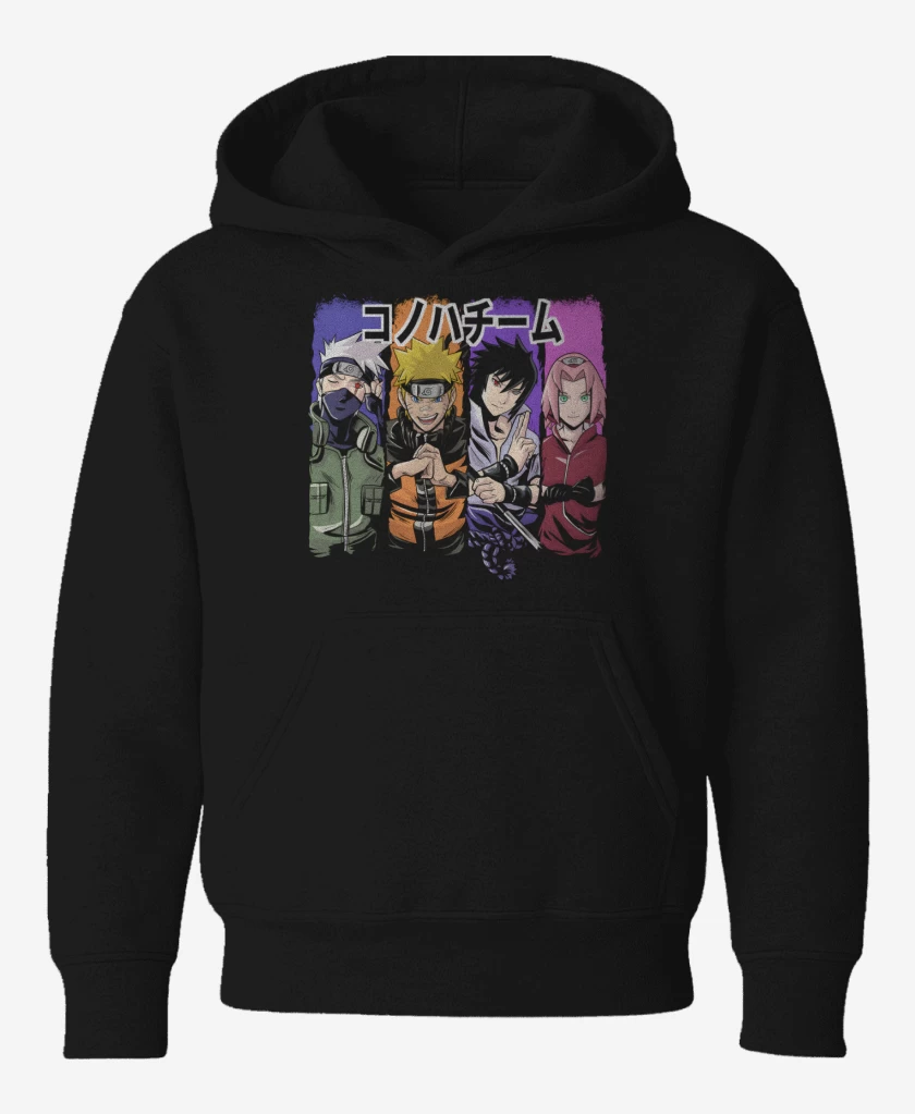 Poleron de niño Negro de Equipo 7 Shippuden 