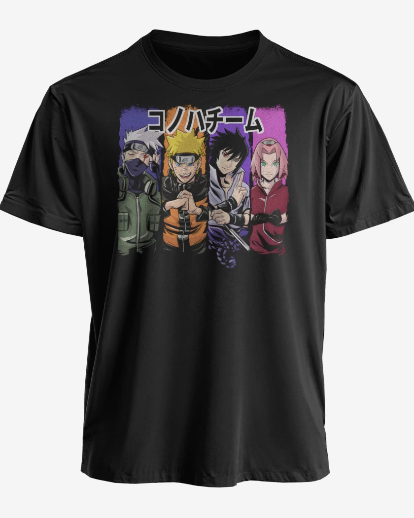 Polera premium Negro de Equipo 7 Shippuden 