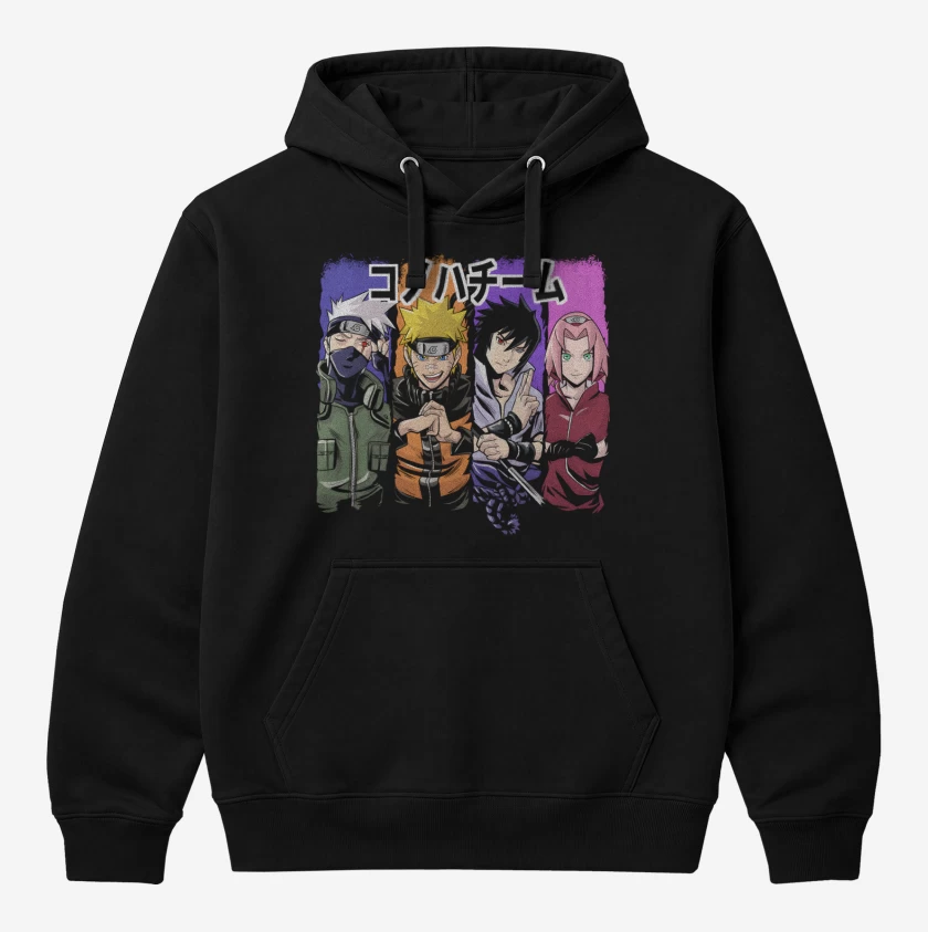 Polerón Canguro Negro de Equipo 7 Shippuden 