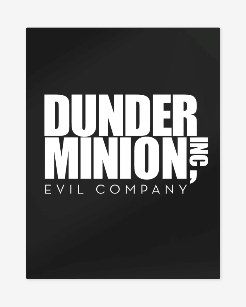 Print metalico Negro de Dunder Minion 