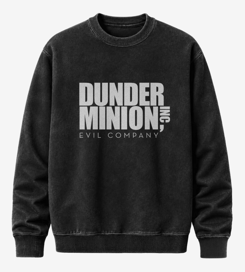 Poleron Polo Acid Wash Negro de Dunder Minion 