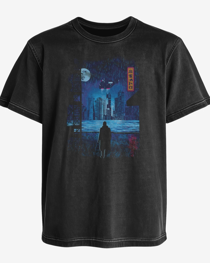Polera desgastada Negro de 2049