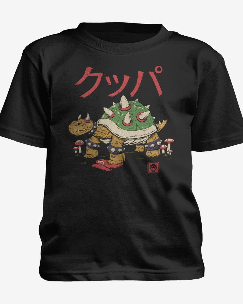 Polera de niño Negro de Bowser Tortuga Demoniaca