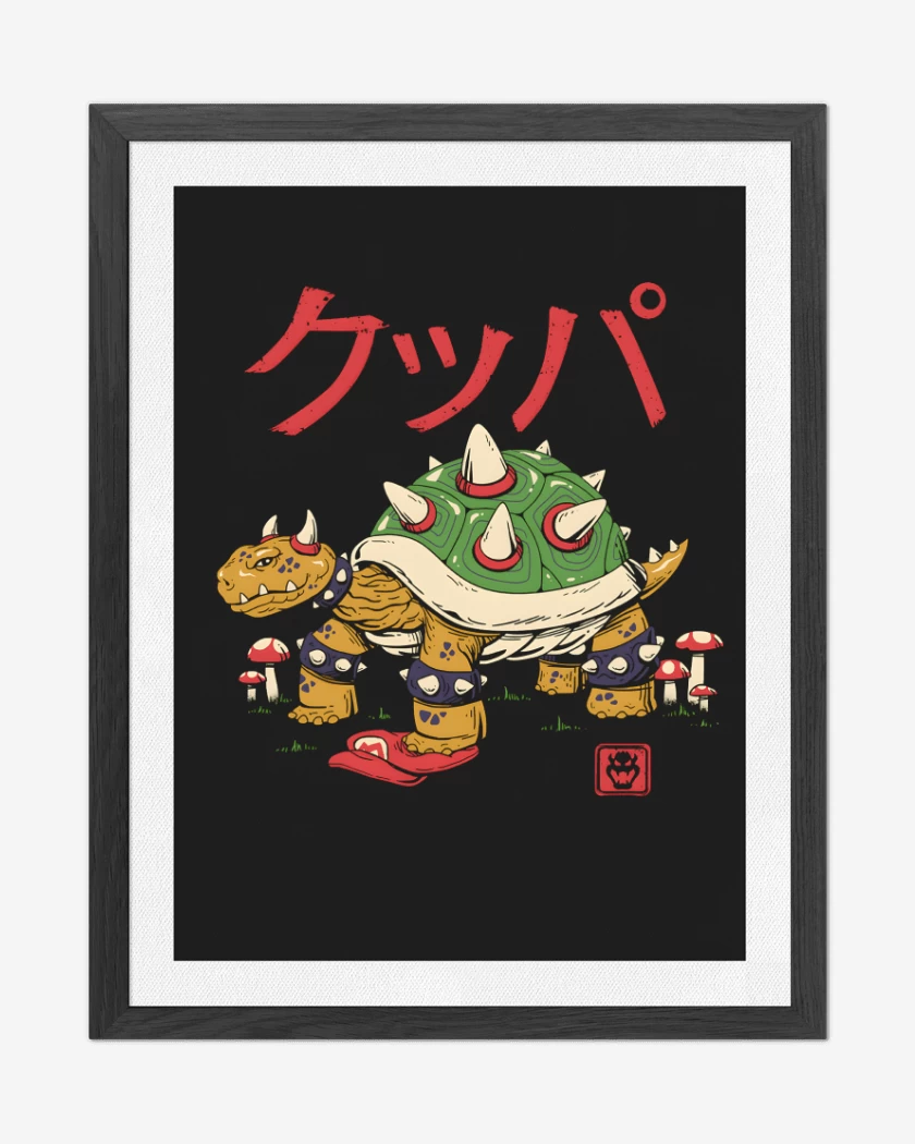 Cuadro decorativo Negro de Bowser Tortuga Demoniaca