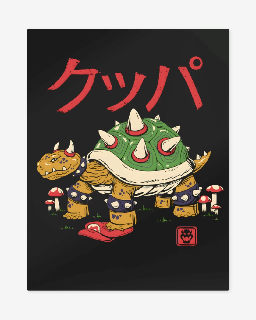 Print metalico Negro de Bowser Tortuga Demoniaca