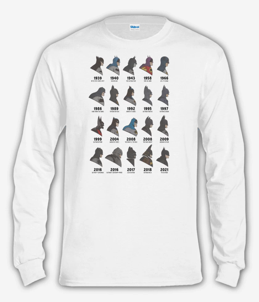 Polera manga larga Blanco de Batman Evolution