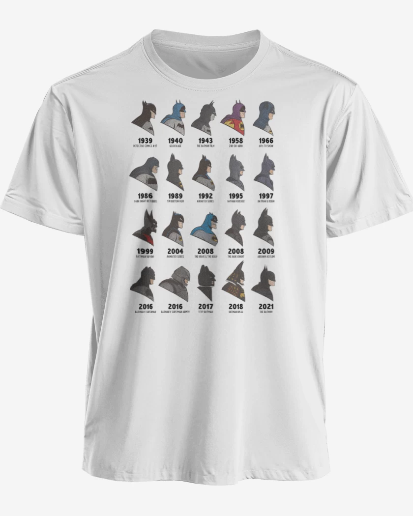 Polera premium Blanco de Batman Evolution