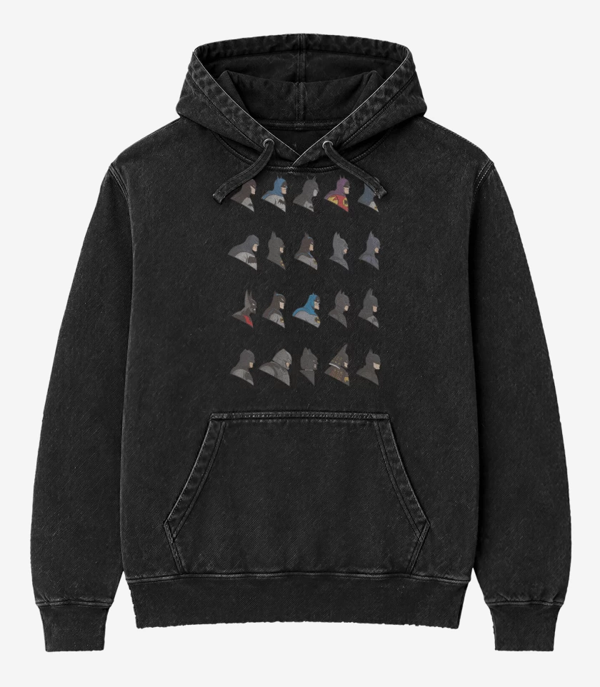 Poleron Canguro Acid Wash Negro de Batman Evolution