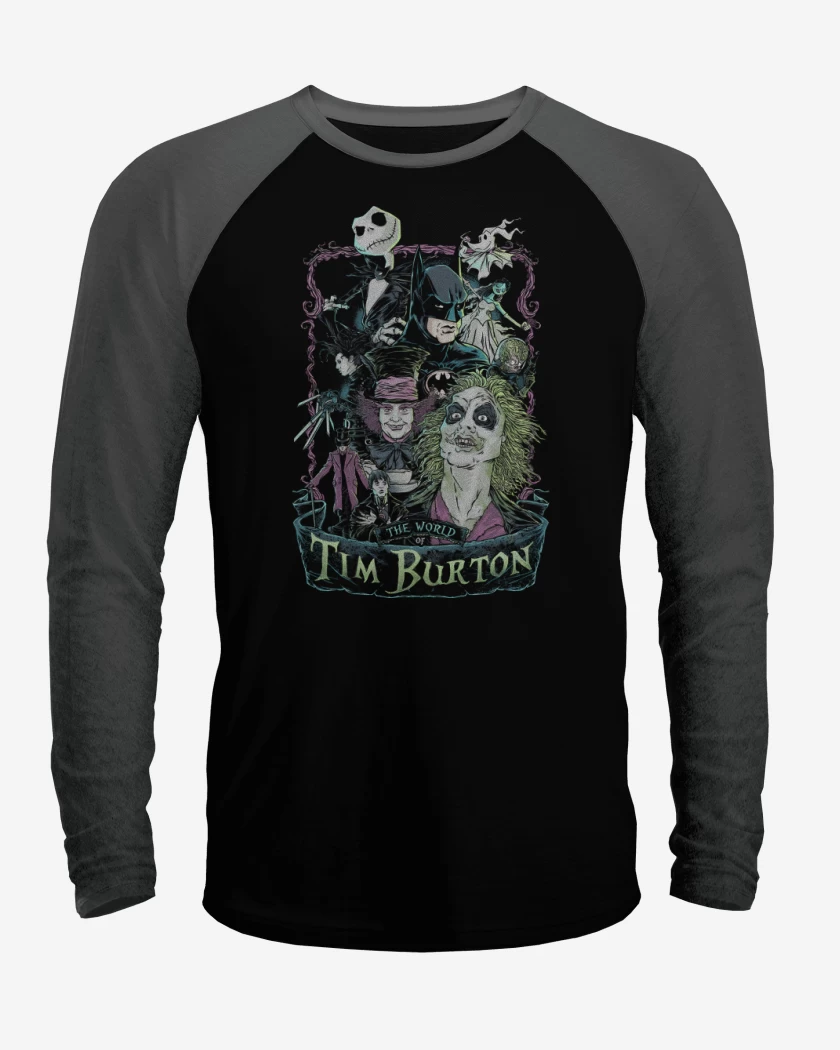 Polera Raglan El Mundo de Tim Burton 