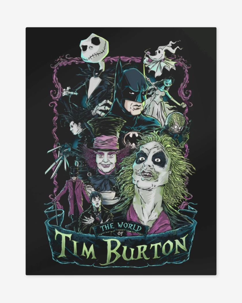 Print metalico Negro de El Mundo de Tim Burton 