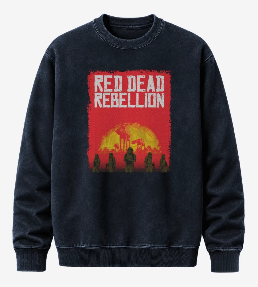 Poleron Polo Acid Wash Azul Marino de Red dead rebellion