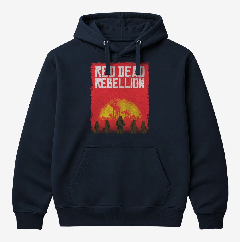 Polerón Canguro Azul Marino de Red dead rebellion