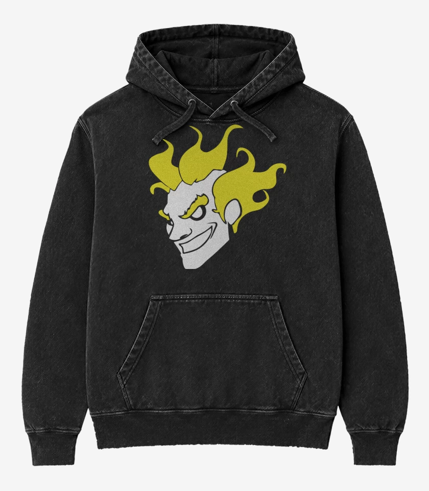 Poleron Canguro Acid Wash Negro de Junkrat